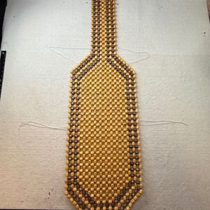 Wooden Bead Seat Cushion Car Truck Chair Comfort Cover Brown Tan retro boho